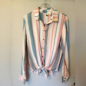 Roxy button down striped shirt